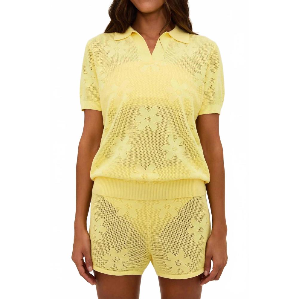 NEW BEACH RIOT lilliana short sleeve top in butter blossom - Picture 3 of 3